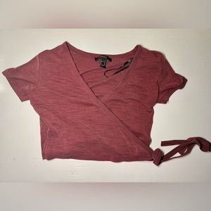 Forever 21 Ribbed Knit Drawstring Tee